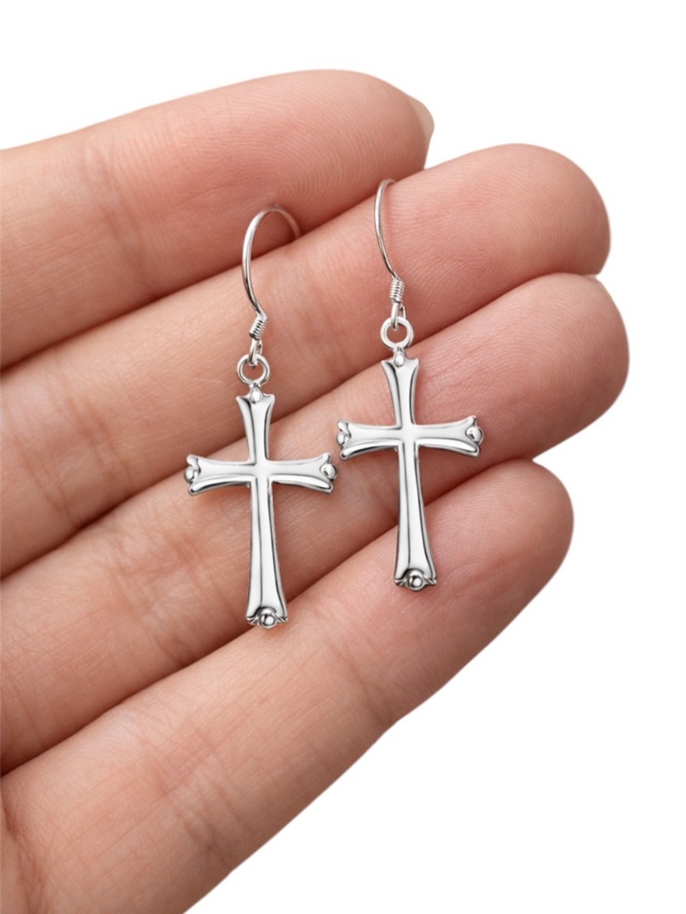 Sterling Silver Cross Drop Earrings - Meaningful Religious Gift
C3